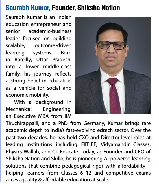 Saurabh Kumar, Founder of Shiksha Nation - Featured in Forbes India
